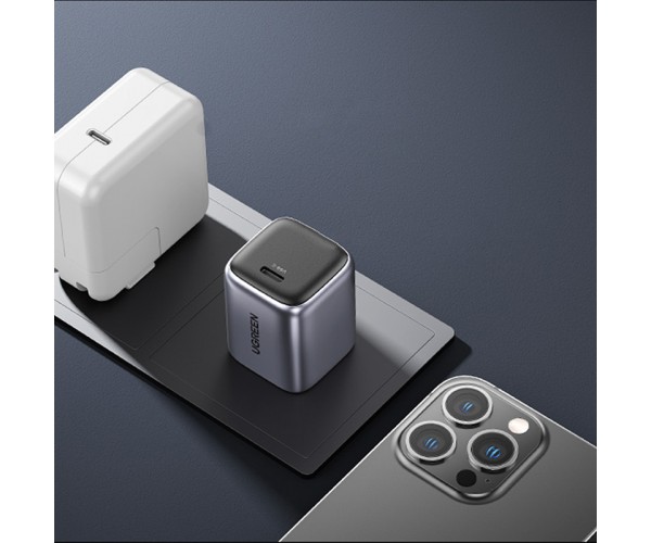 Зарядний пристрій 1xUSB 30W Gan Type-C PD Nexode Mini Сірий CD319 Ugreen, фото №5