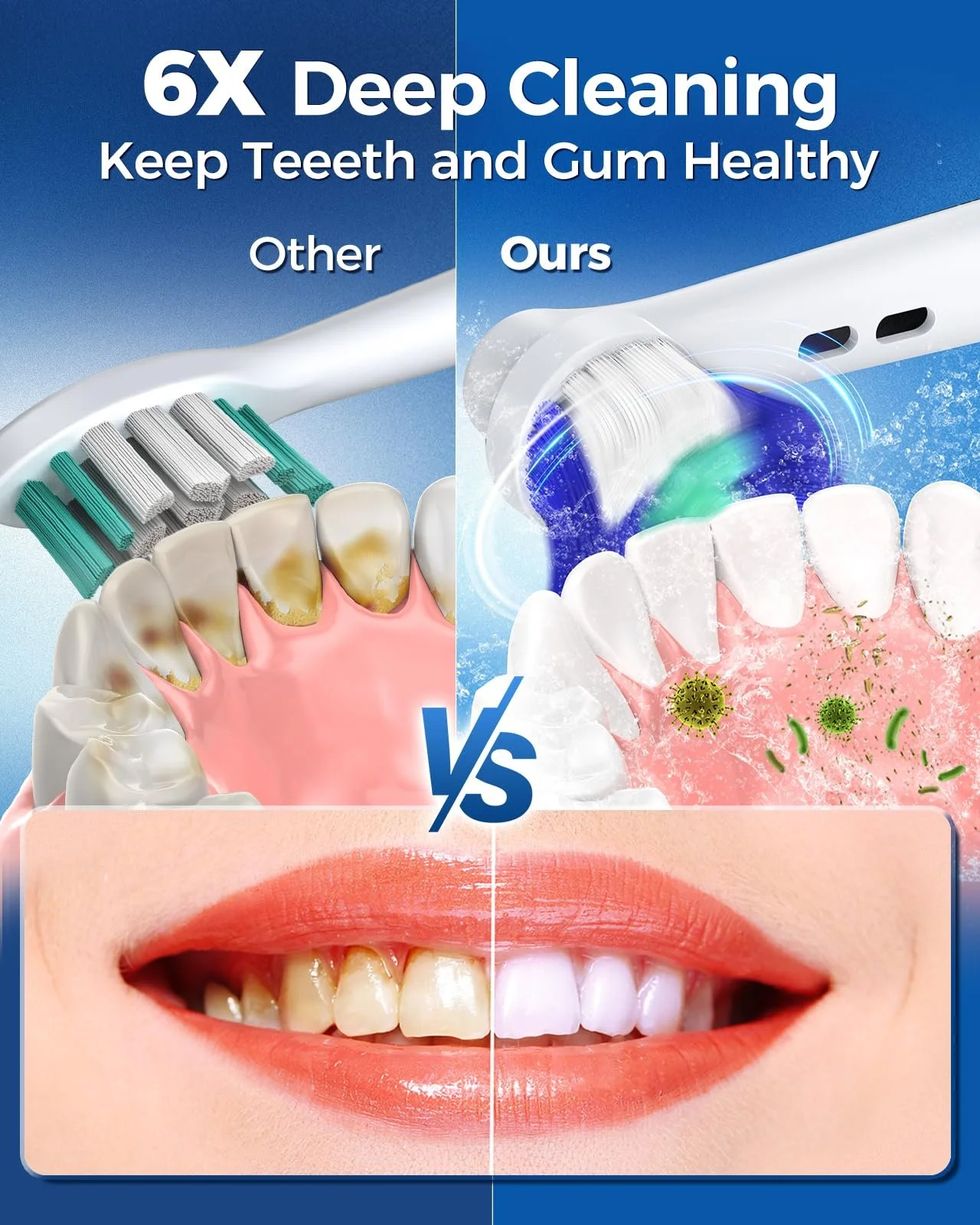 Роторная электрическая зубная щетка TEETHEORY 4 режима Белая, фото №5