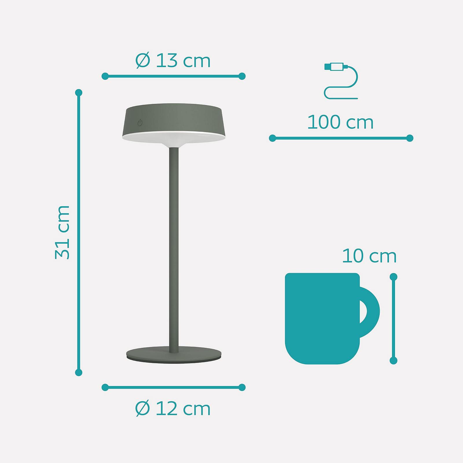 Настільна лампа EGLO Simeri LED Solar акумуляторна бездротова сенсорна з регулюванням яскравості вулична IP54 зелена, фото №8