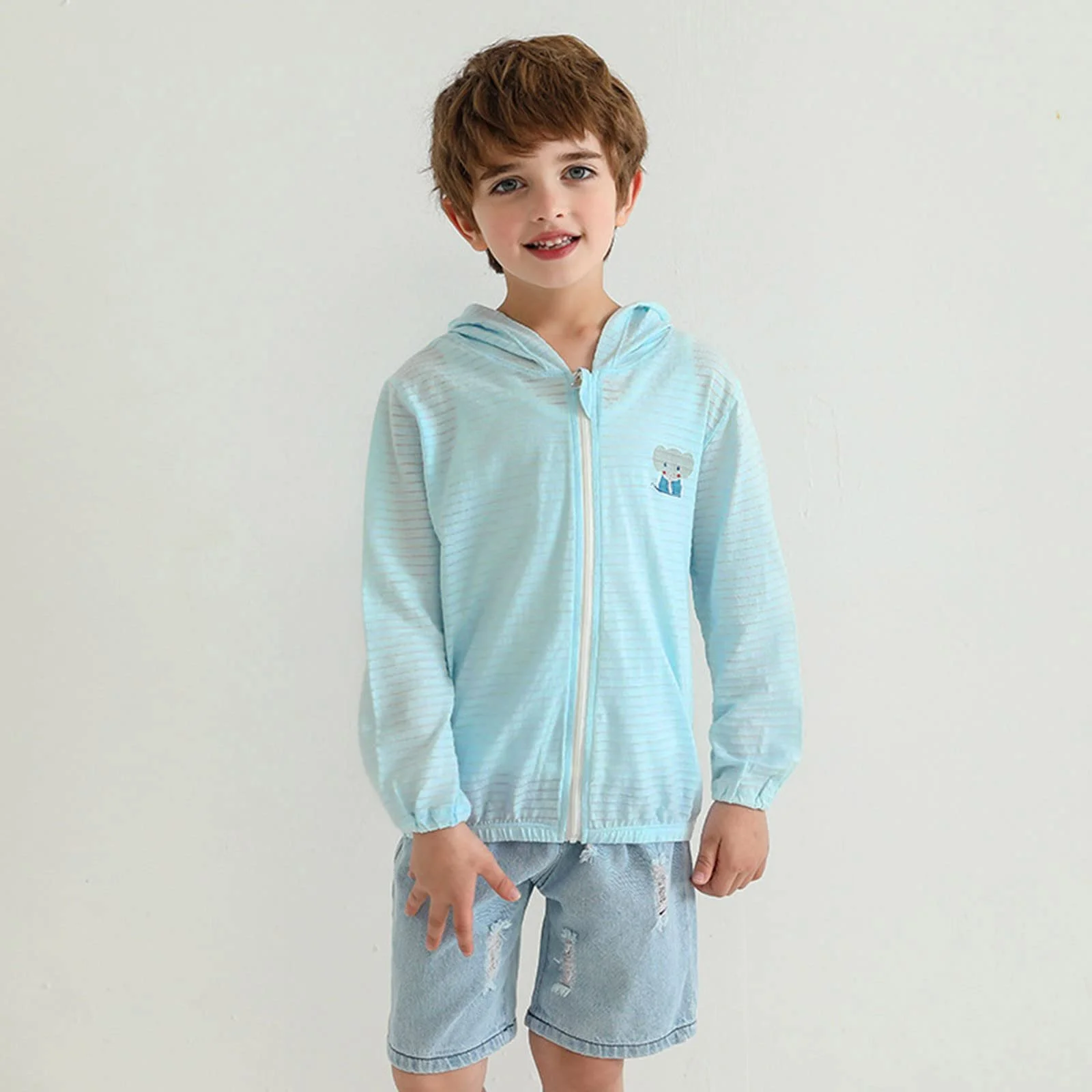 Легкая куртка Mjjsk для мальчиков и девочек с капюшоном, дышащая, мягкая, фото №3