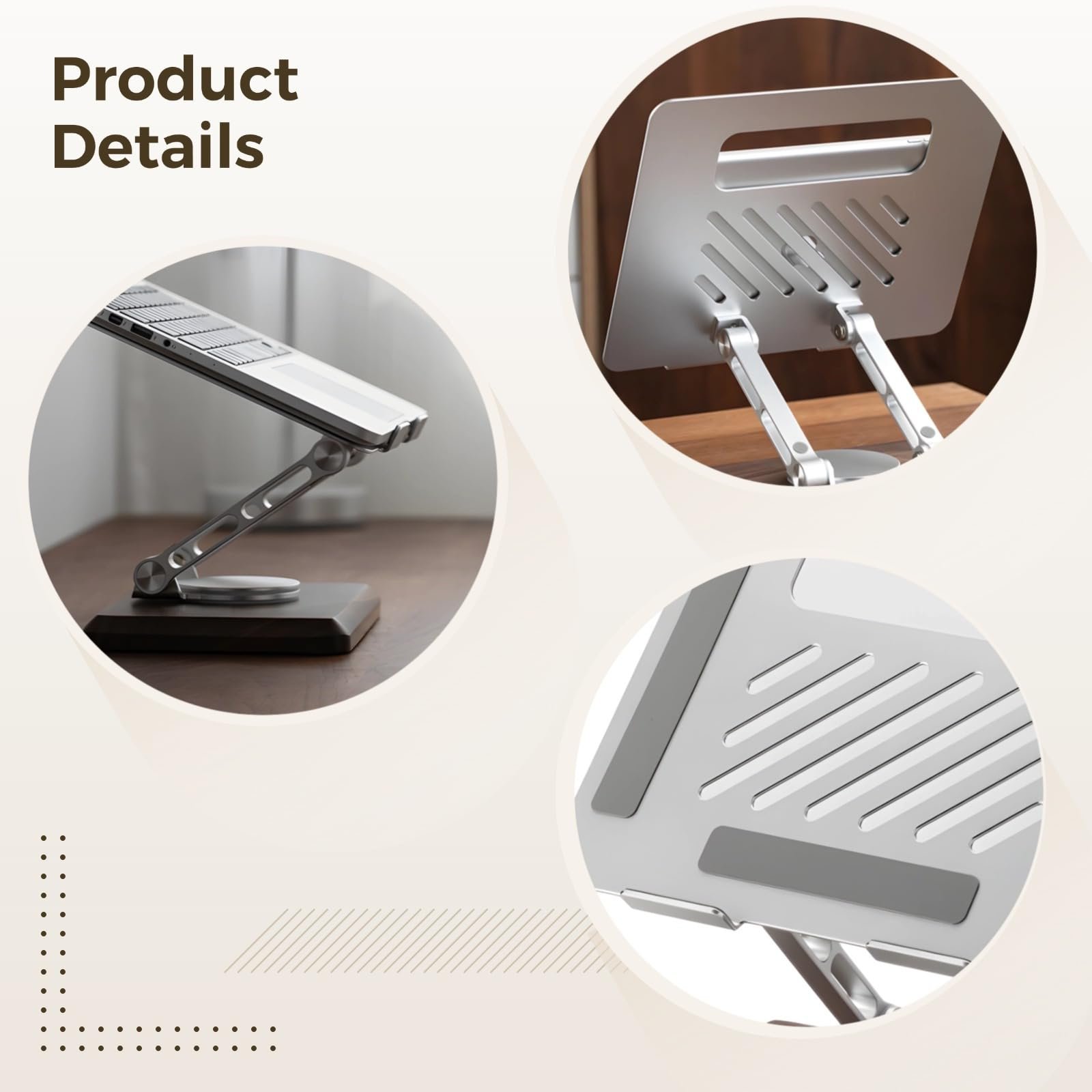 Регулируемая по высоте подставка для ноутбука с вращением на 360, фото №5