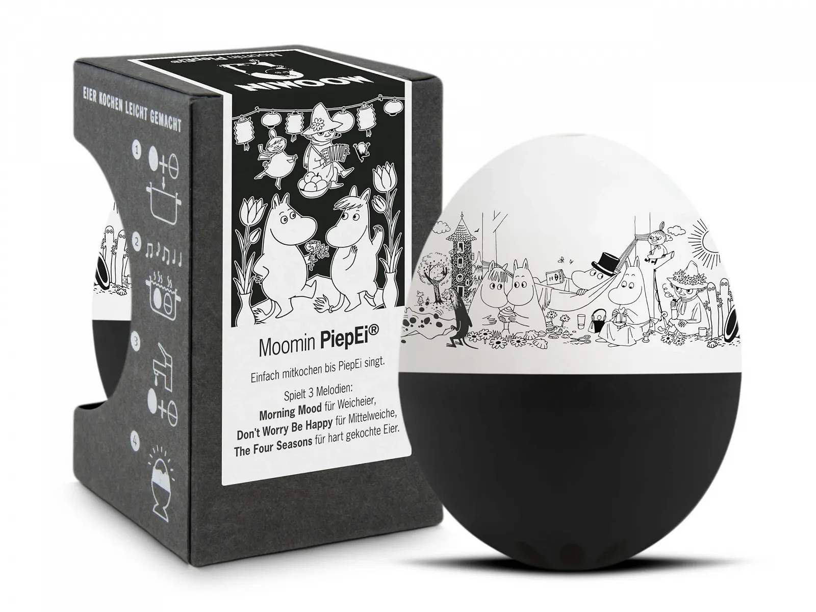 Таймер для яиц музыкальный Brainstream Mumin PiepEi Black & White Music Egg Timer, фото №1 Таймер для яиц музыкальный Brainstream Mumin PiepEi Black & White Music Egg Timer, фото №1