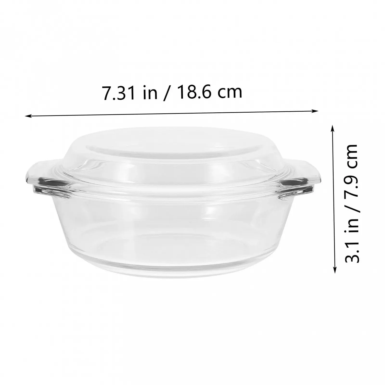 Форма для запікання Sosoport скляна термостійка з кришкою прозора, фото №2