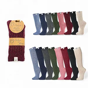 Жіночі шкарпетки з вовни мериноса 2 пари з вовною мериноса в жакардовому візерунку модних кольорів - Фото 1