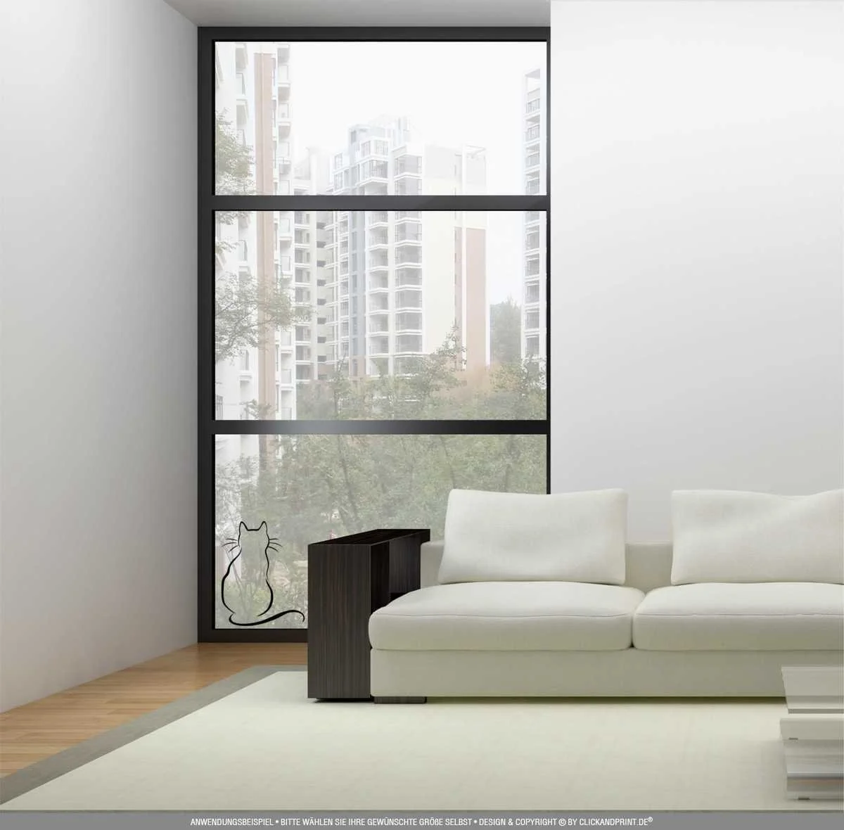 Наклейка на стіну Clickan Dprint Кіт на вікні Вінілова, фото №2 Наклейка на стіну Clickan Dprint Кіт на вікні Вінілова, фото №2