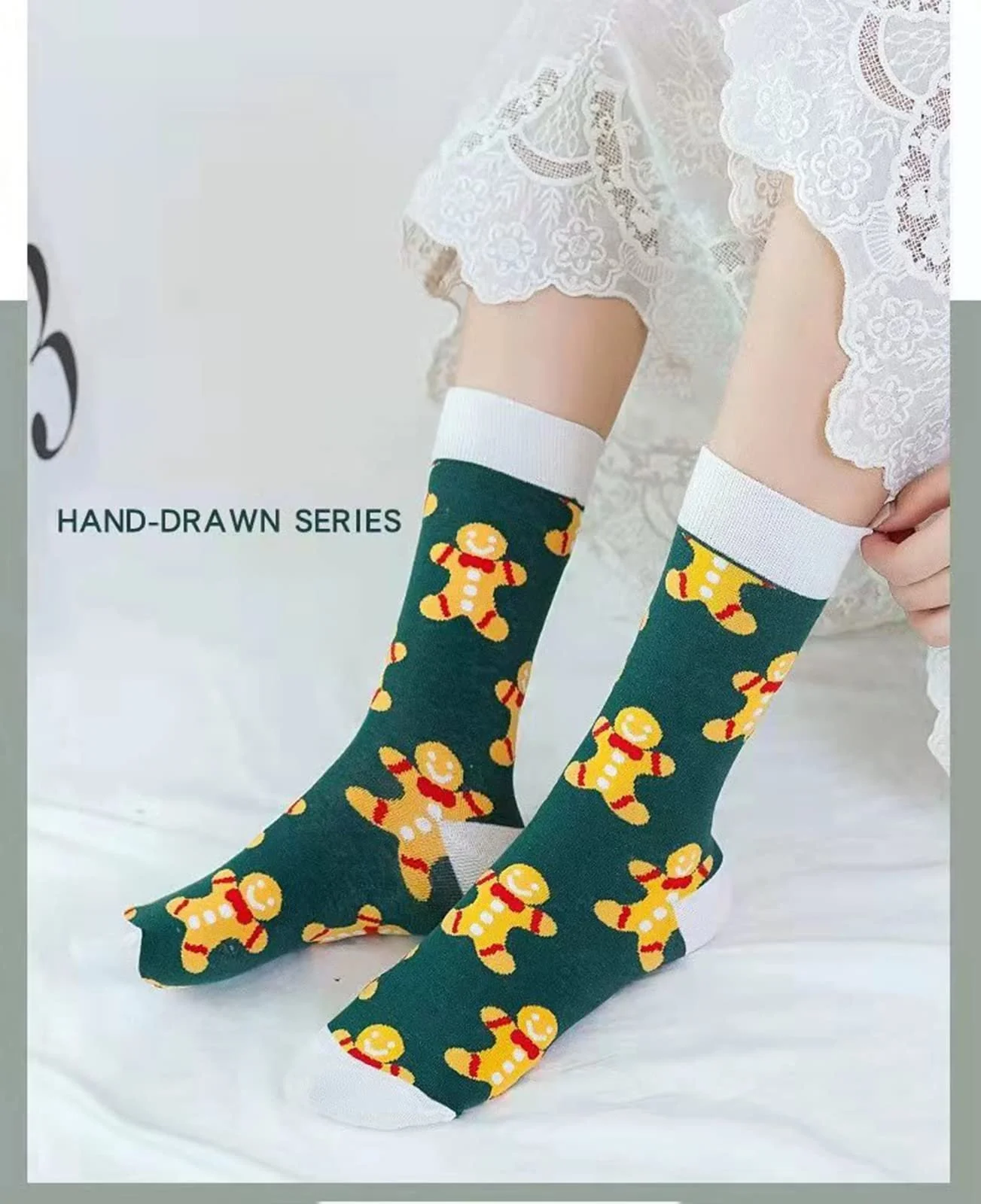 Носки Женские 3/4/6 пары Разноцветные Повседневные Смешные Милые Узорчатые Носки Искусство Яркие Мультяшные Подарочные Носки, фото №7