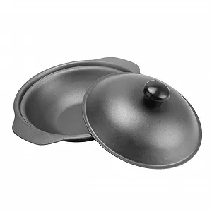 Кастрюля-жаровня Cast Iron Малая чугунная с крышкой Желтая - Фото 1