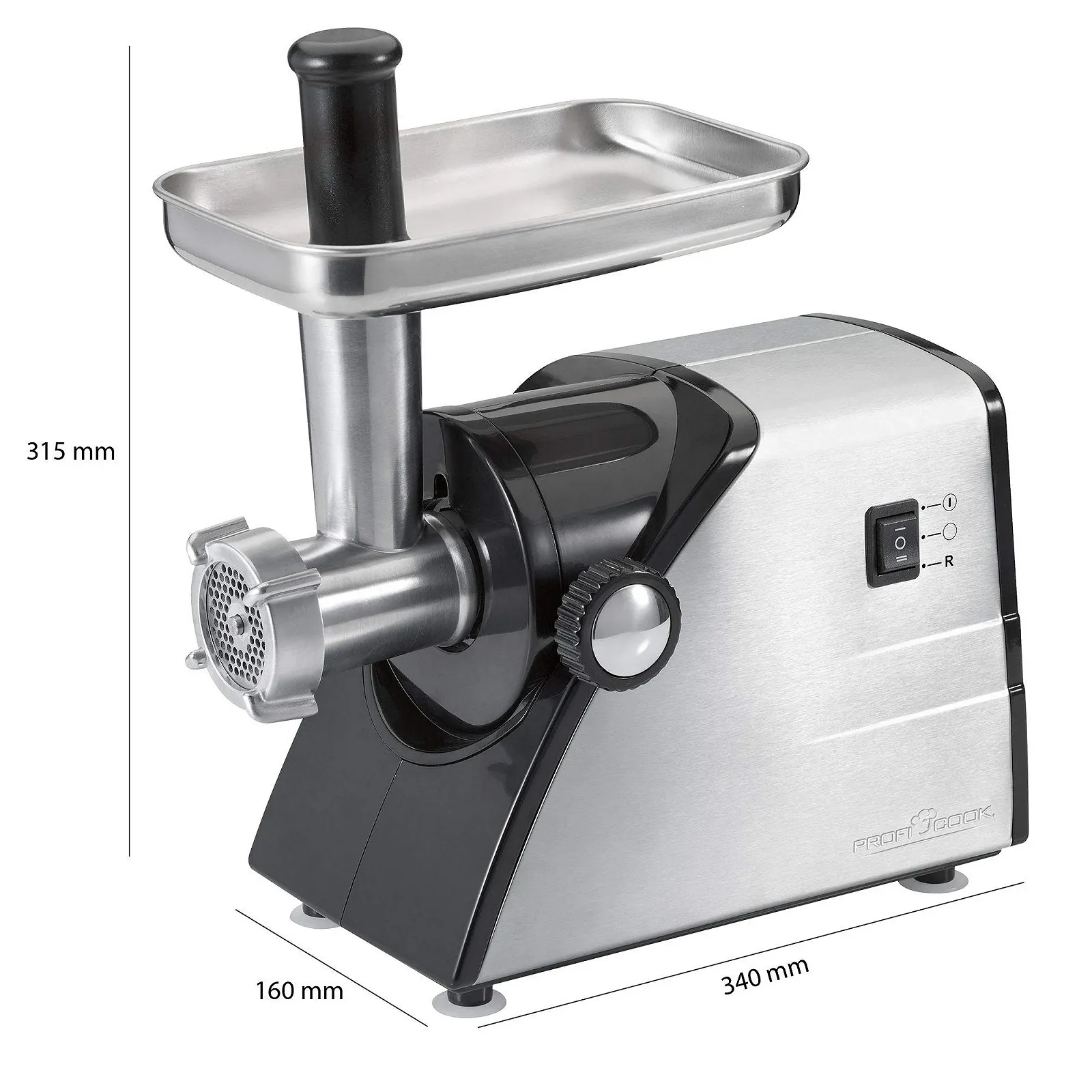 Электрическая мясорубка ProfiCook FW 1060 1000 Вт Черный и серебристый, фото №3 Электрическая мясорубка ProfiCook FW 1060 1000 Вт Черный и серебристый, фото №3