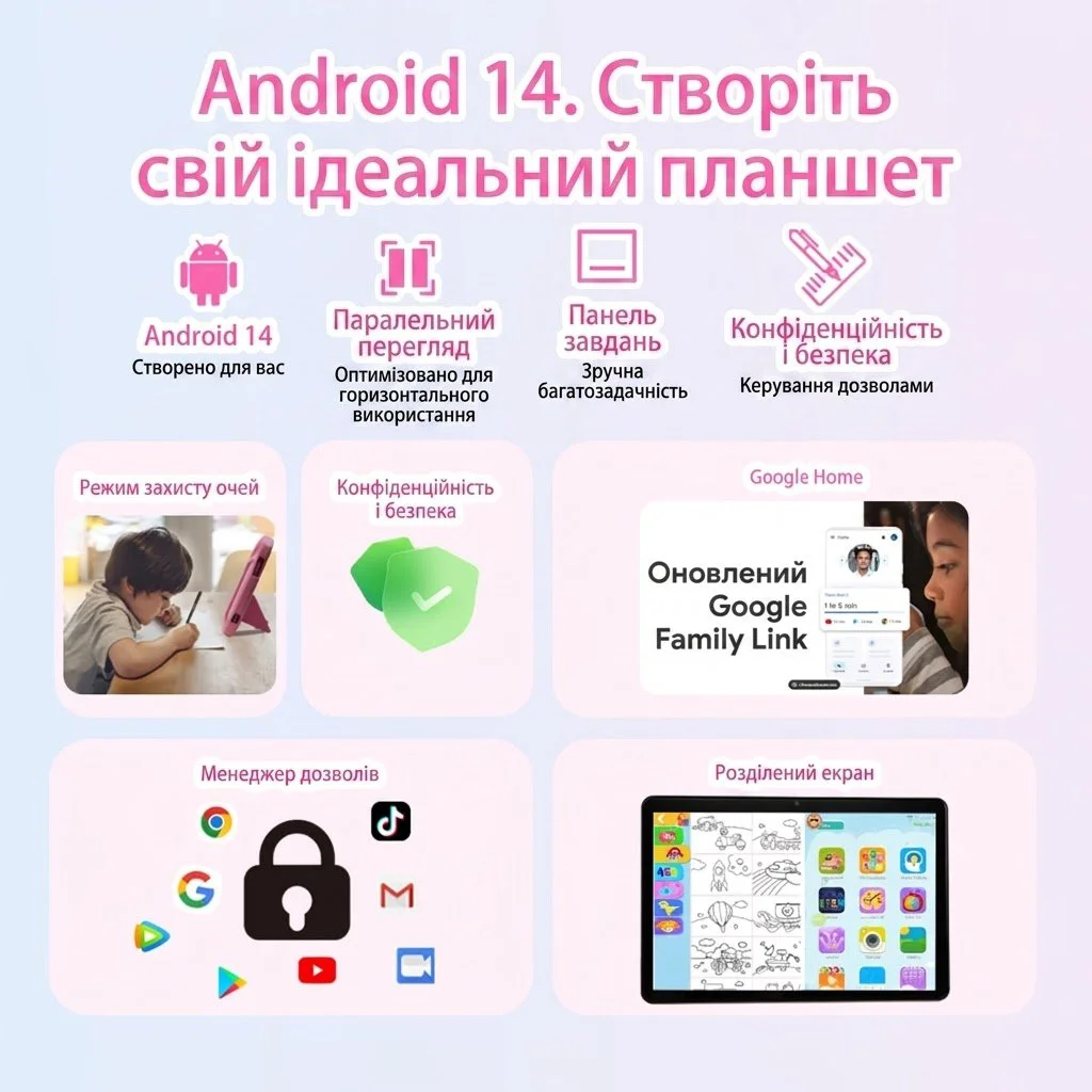 Планшет 10.1" CWOWDEFU C18W 4+4/128Gb 4 ядра Android 14 6000 mAh Pink, фото №3