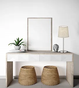 Настільна лампа Fischer & Honsel Rimini Матовий нікель Тканинний абажур 30 см D: 14 см synthetic.ua - Фото 1