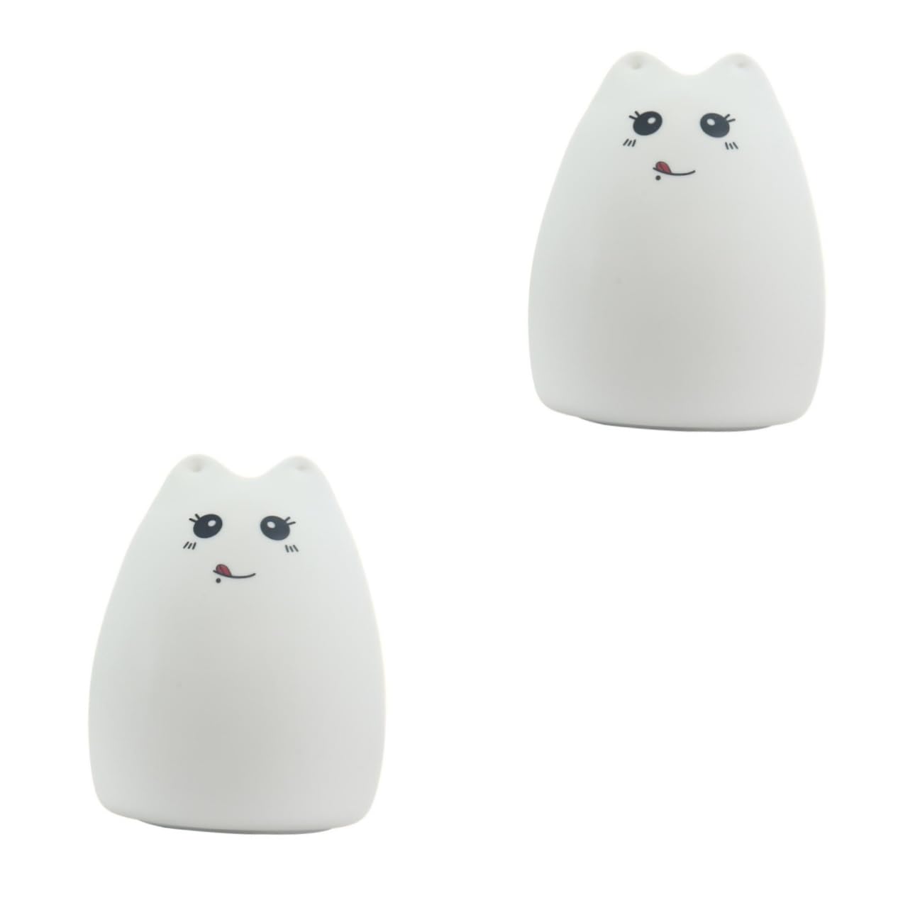 Світильник PRETYZOOM USB Перезарядний Портативний для дитячої кімнати Подарункові нічники для немовлят LED Кошеня Білий Упаковка з 2-х, фото №7