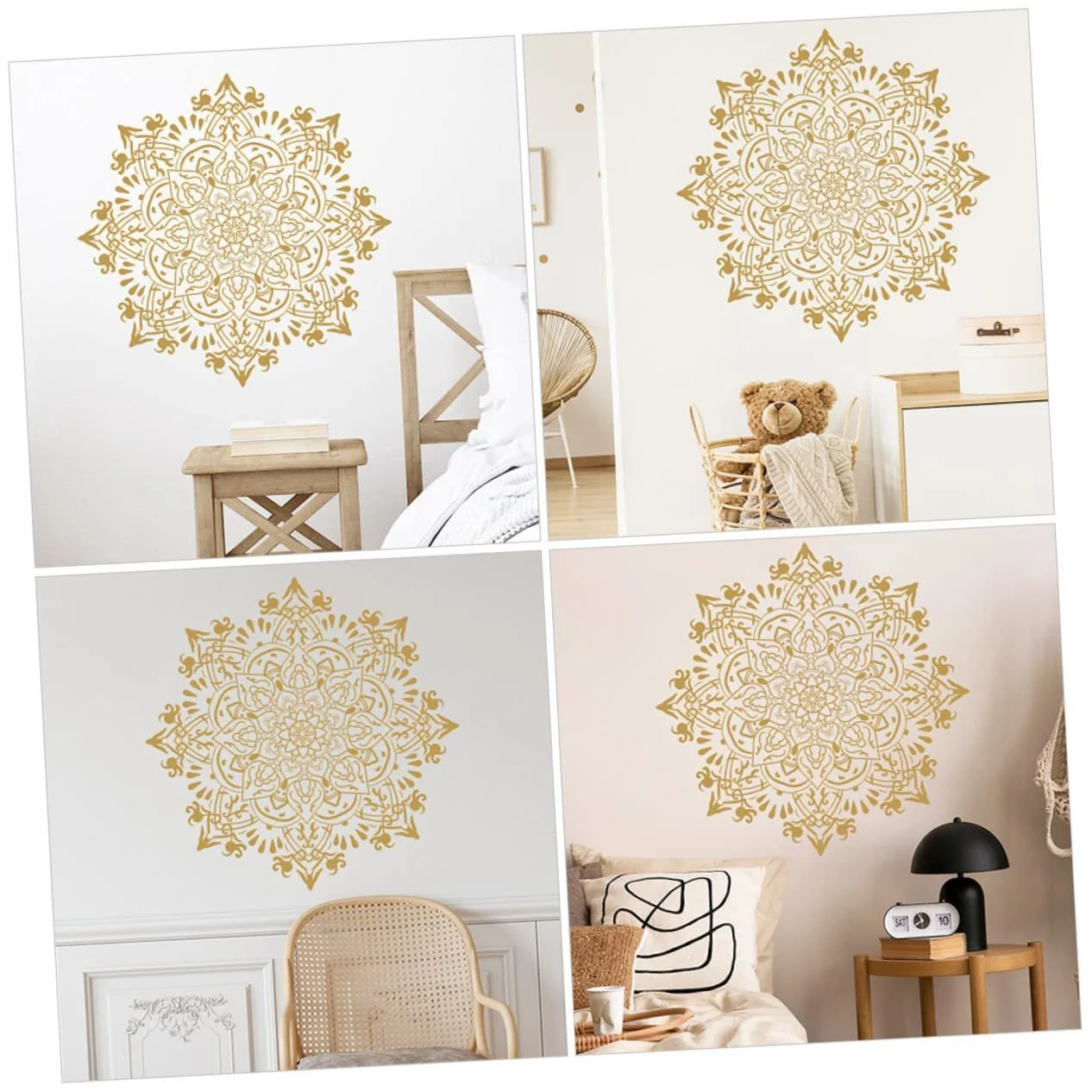 Наклейки на стіну Golden Mandala 2 шт. ПВХ Золотисті, фото №5 Наклейки на стіну Golden Mandala 2 шт. ПВХ Золотисті, фото №5