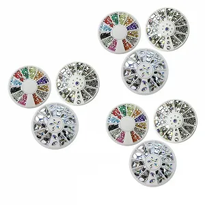 Набір для дизайну нігтів minkissy з кольоровими стразами, віялова обертова пластина, підходить для манікюру, педикюру - Фото 1