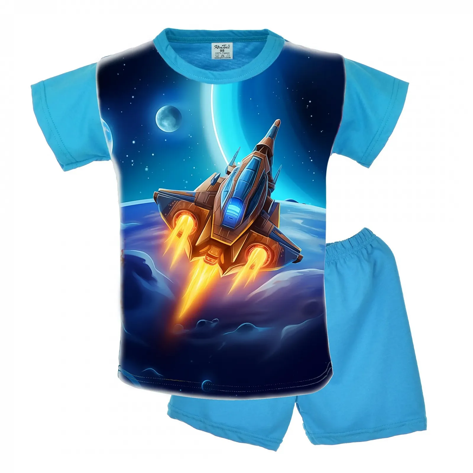 Комплект піжами з коротким рукавом для хлопчиків, 100% бавовна, фото №1