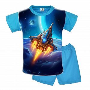 Комплект пижамы с коротким рукавом для мальчиков, 100% хлопок - Фото 1