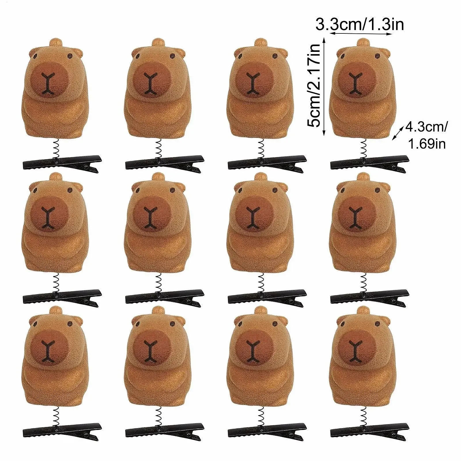 Заколка для волос Capybara 12 шт., мультяшные заколки для волос с животными, легкое украшение для укладки волос, прочные безопасные аксессуары для шпилек с пружинным дизайном для женщин и девочек, фото №5 Заколка для волос Capybara 12 шт., мультяшные заколки для волос с животными, легкое украшение для укладки волос, прочные безопасные аксессуары для шпилек с пружинным дизайном для женщин и девочек, фото №5