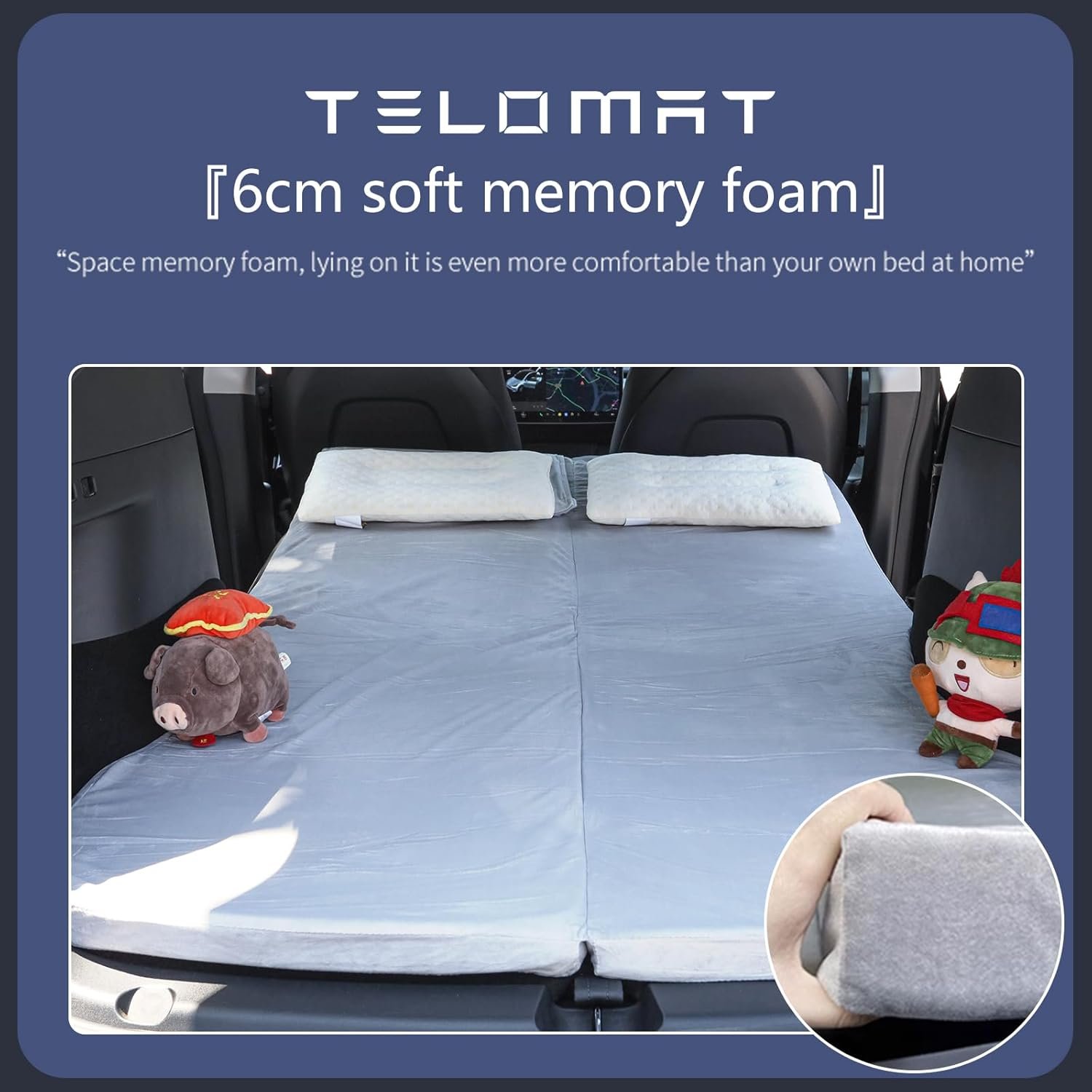 Автомобильный матрас из пены Telomat для Tesla Model Y, Model 3 Серый, фото №4
