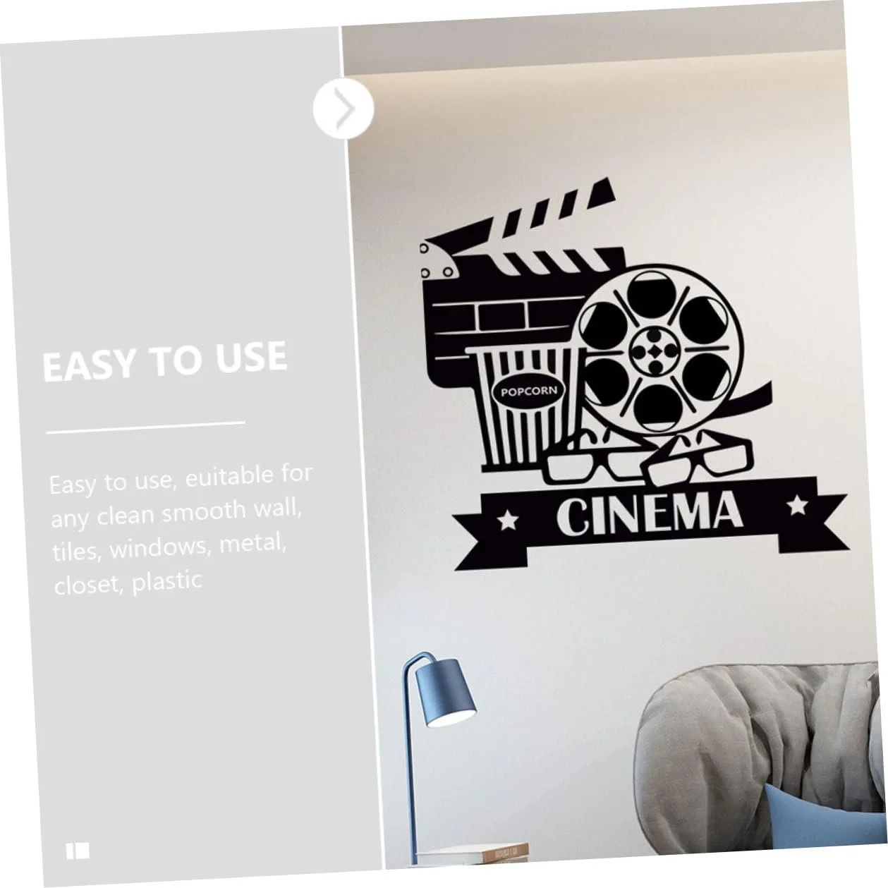 Наклейка на стіну NOLITOY Кіно Самоклеюча ПВХ, фото №5