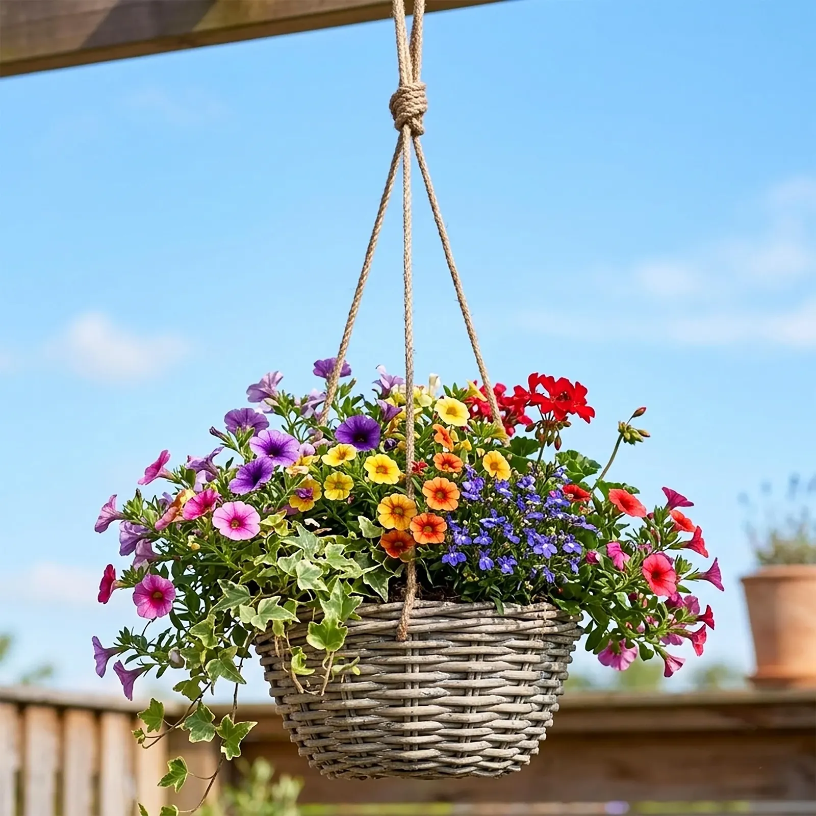 Кошик підвісний Rattan shabby chic 30 см натуральний, фото №7 Кошик підвісний Rattan shabby chic 30 см натуральний, фото №7