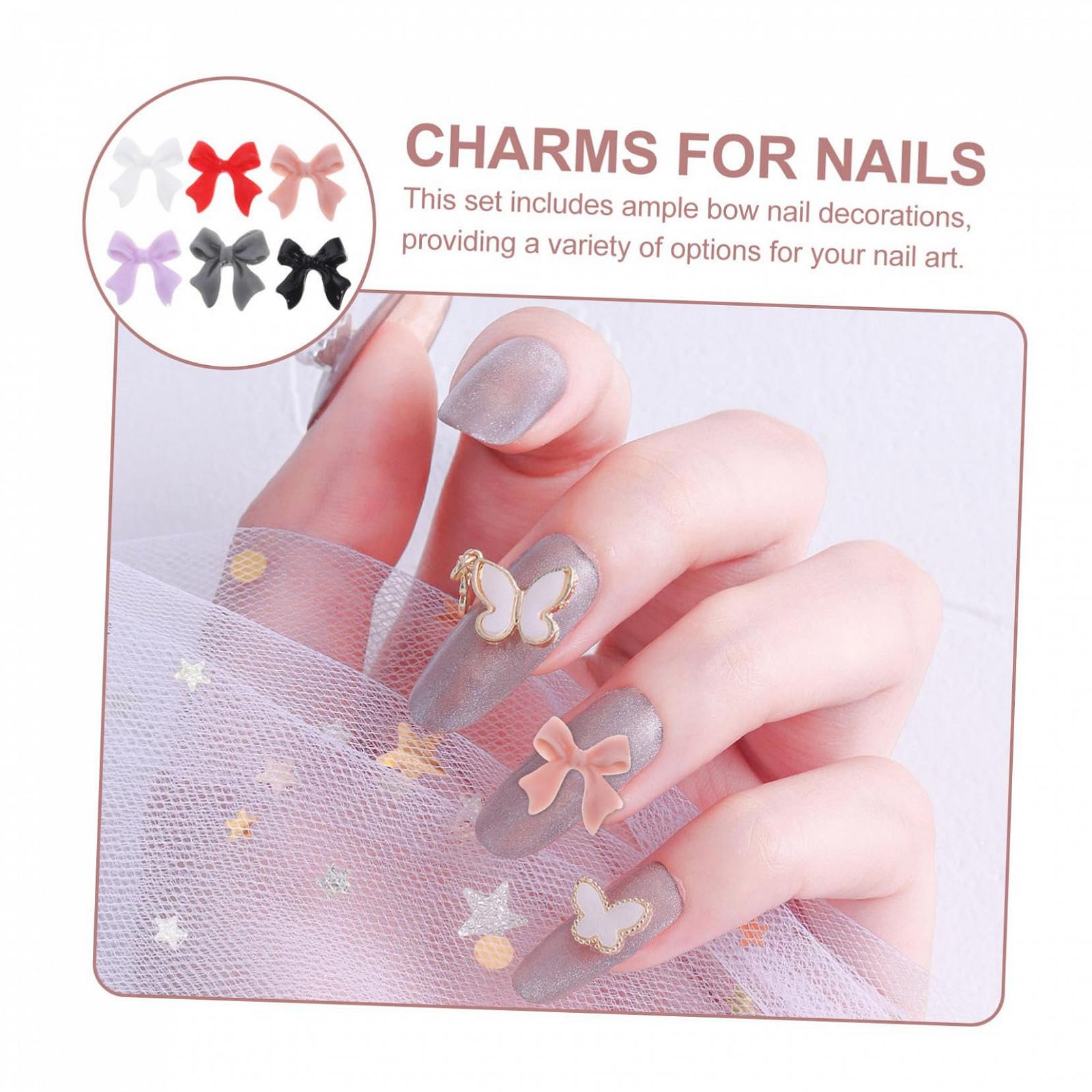 Прикраси для нігтів Healeved, 60 шт, бантики, фото №6