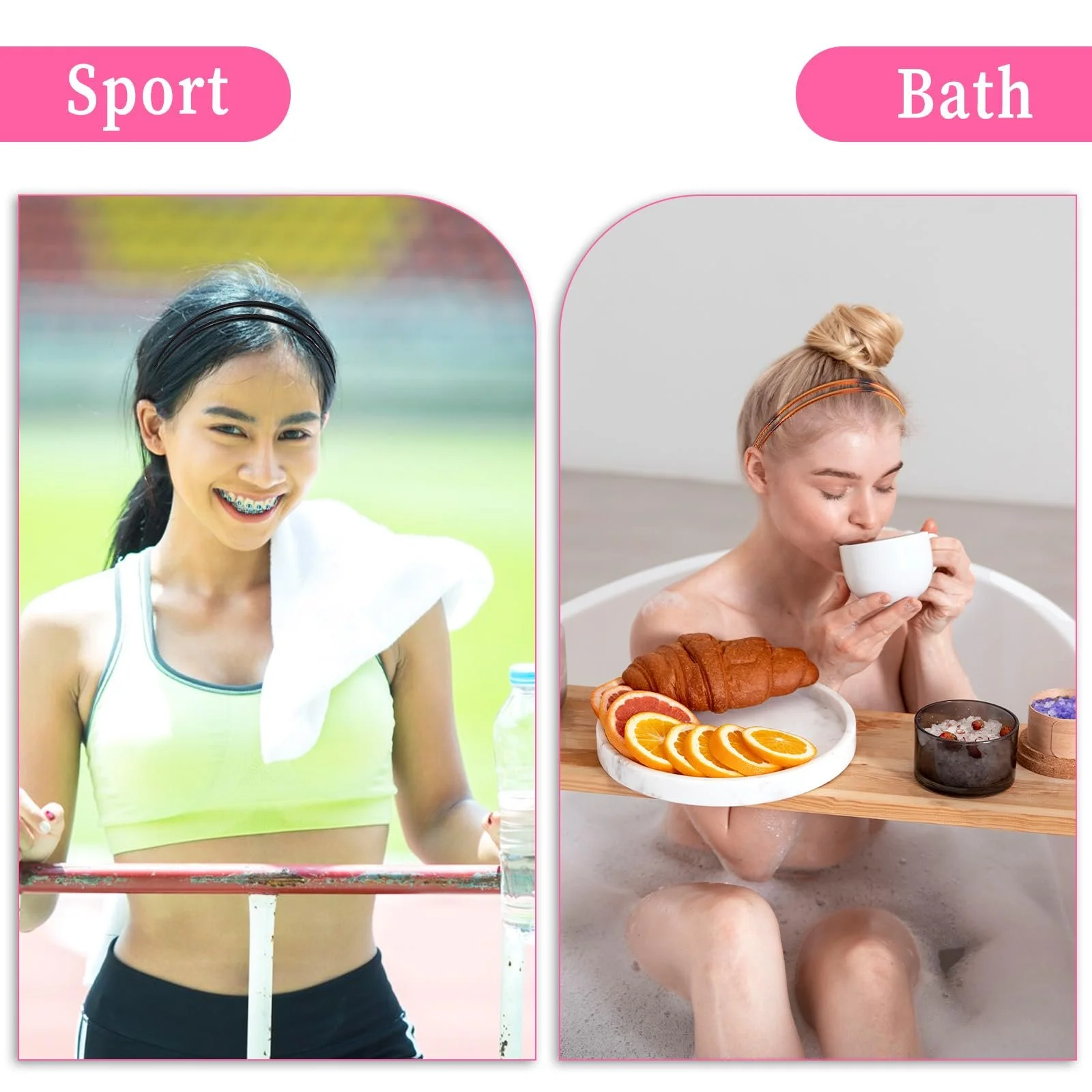 Обруч TIESOME Пластиковий Подвійний Чорний + Коричневий, фото №6 Обруч TIESOME Пластиковий Подвійний Чорний + Коричневий, фото №6