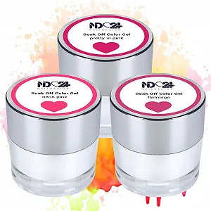 Гель-лак ND24 Premium Bundle It Factor Soak Off Gel Collection Высокопигментированный UV LED Коллекция Гель-лаков - Насыщенный цвет Стойкий - Легко снимается кремом для снятия - 3 x 10 г - Фото 1