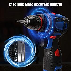 Дрель Cordless Cordless Screwdriver 16.8V 50Nm 25+3 скоростных режима 2 скорости LED 31 аксессуар и кейс DIY synthetic.ua - Фото 1