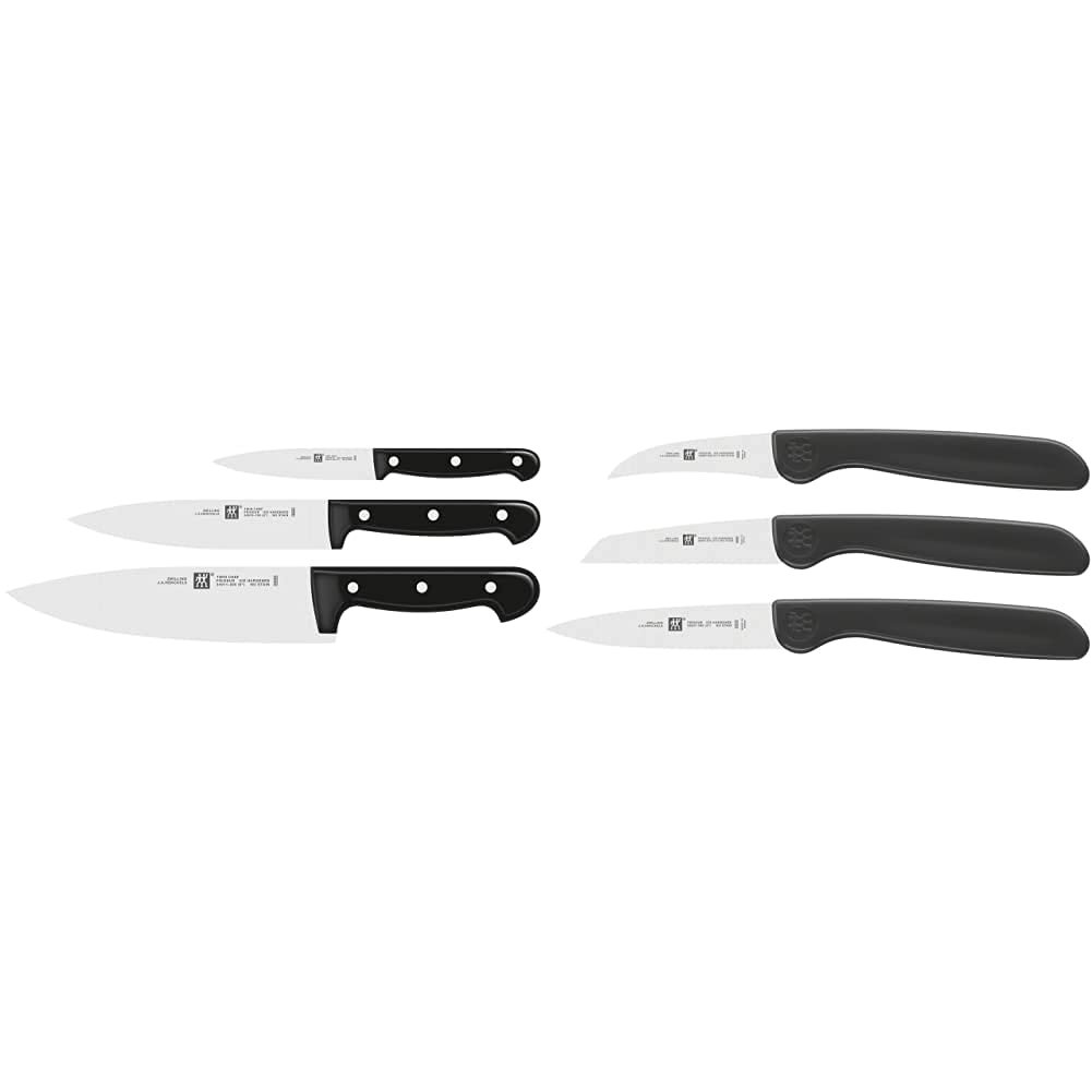 Набор ножей Zwilling Twin Chef 3 шт., нержавеющая сталь, пластик, черный, фото №1