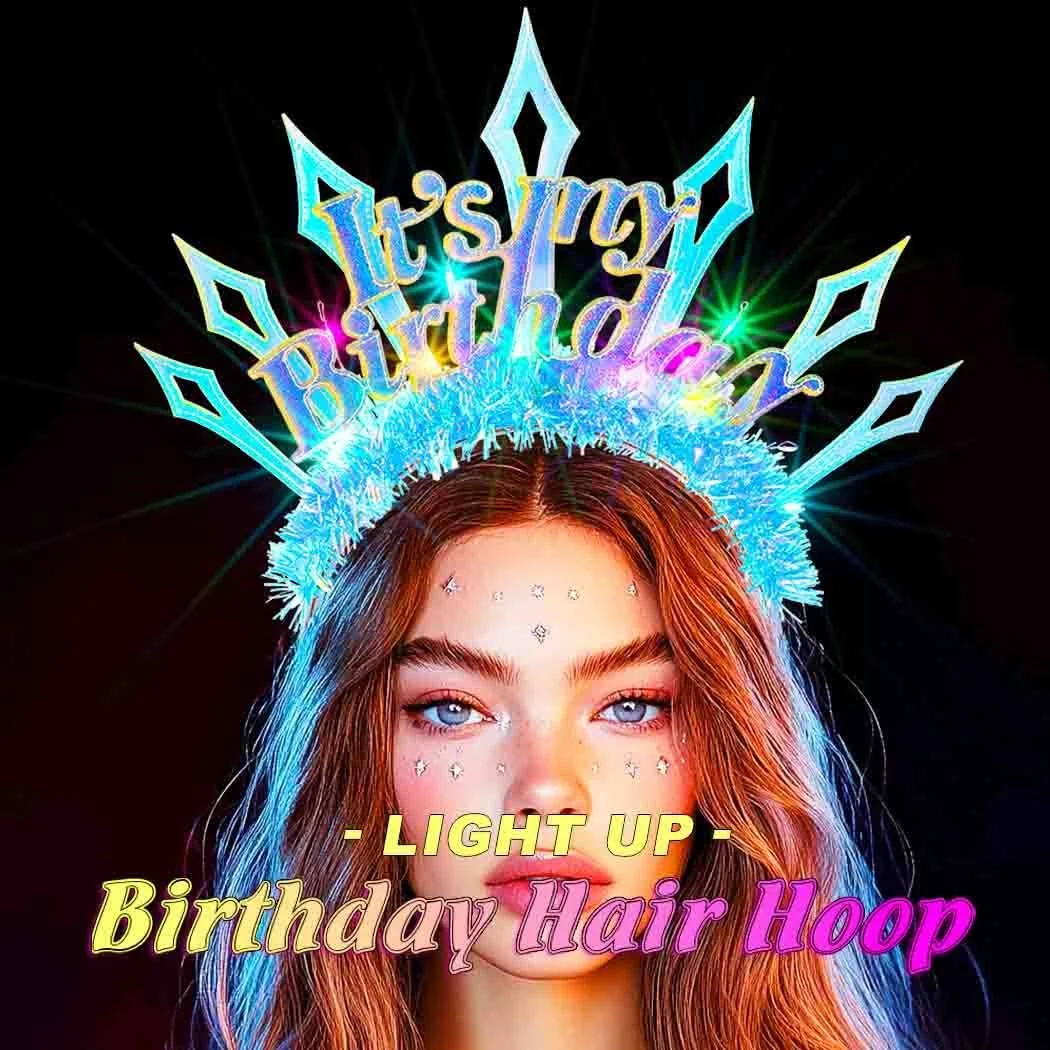 Обруч для волос Light on Happy Birthday, фото №2 Обруч для волос Light on Happy Birthday, фото №2