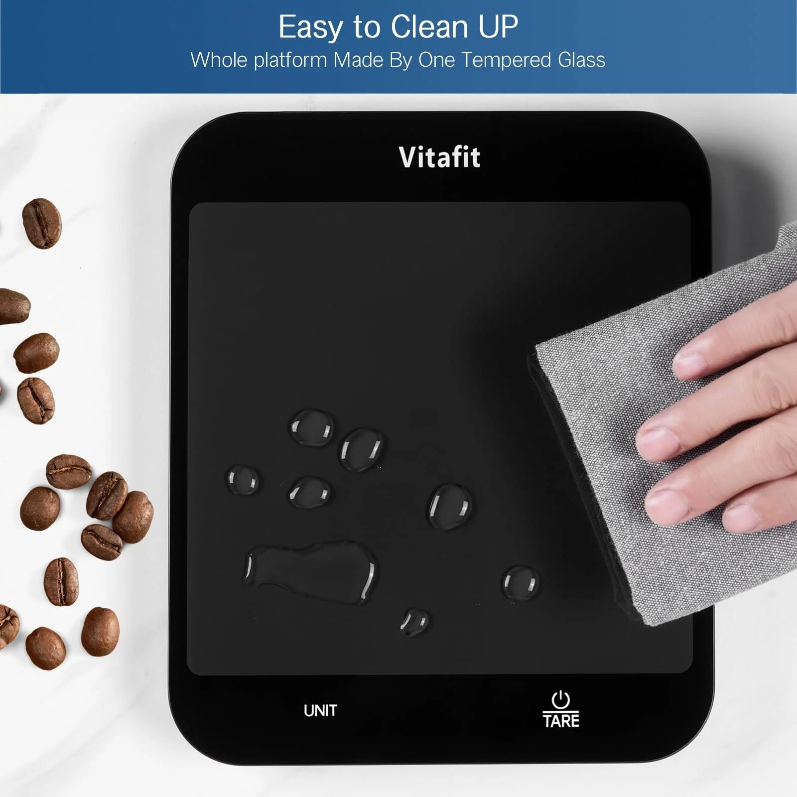 Ваги кухонні цифрові Vitafit 15 кг 1 г 215 х 180 мм Чорні, фото №6 Ваги кухонні цифрові Vitafit 15 кг 1 г 215 х 180 мм Чорні, фото №6