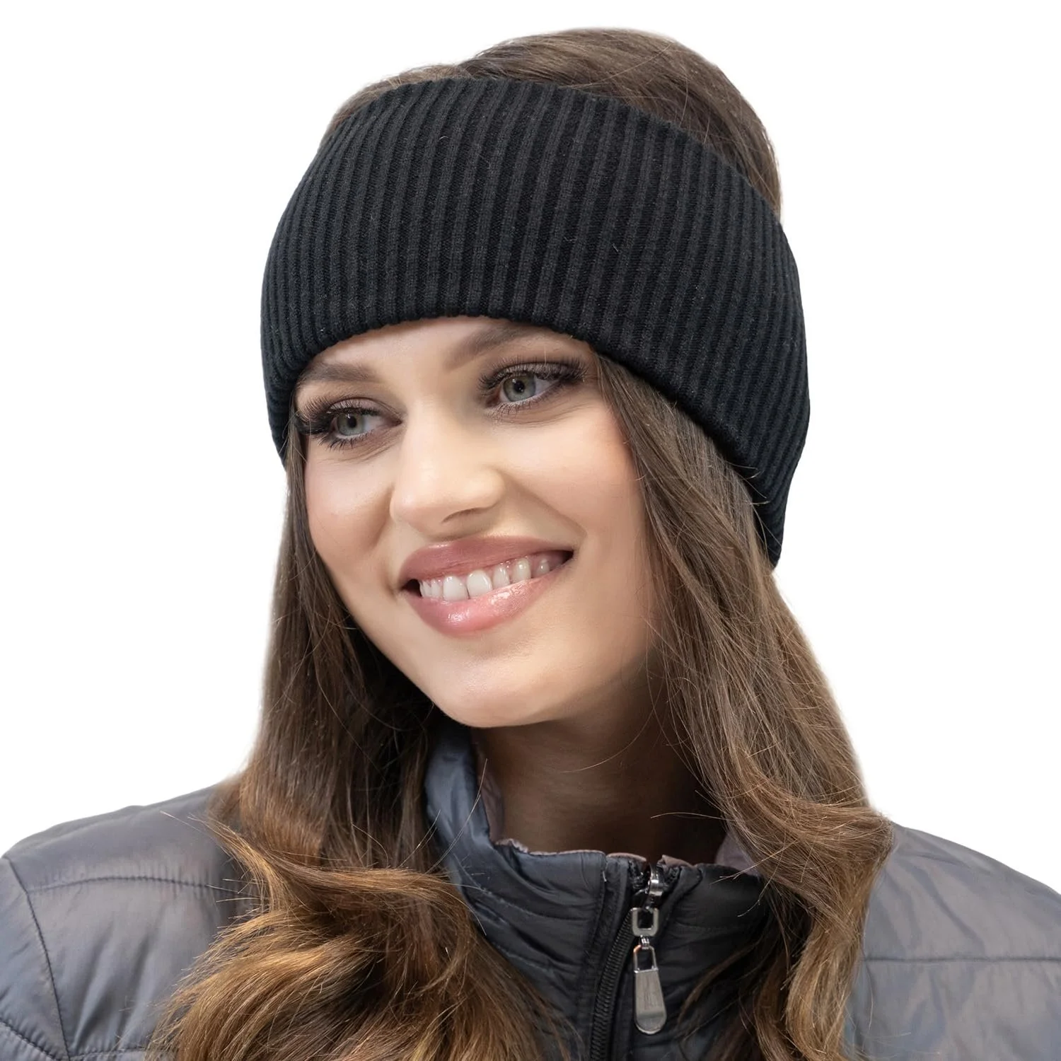 Пов'язка на голову VIVISENCE Модна для жінок з ребристої пряжі, фото №3 Пов'язка на голову VIVISENCE Модна для жінок з ребристої пряжі, фото №3