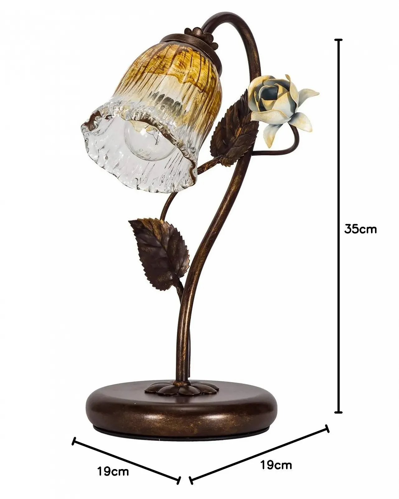 Настільна лампа Helios Florentine 403757/1 Антична Коричнева/Золотиста, фото №5