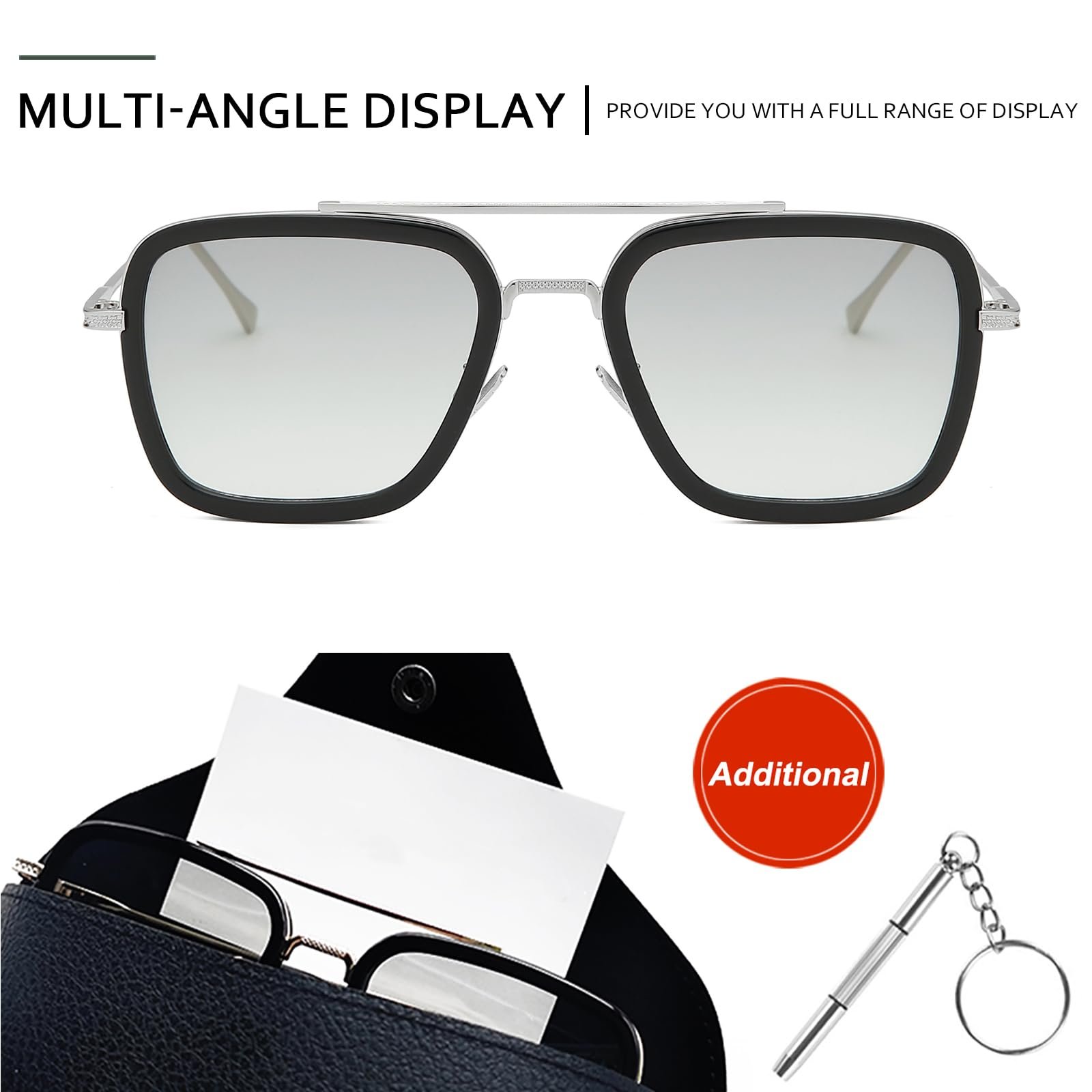 Сонцезахисні окуляри SHEEN KELLY Ретро Квадратні Металева оправа Класичні, фото №3