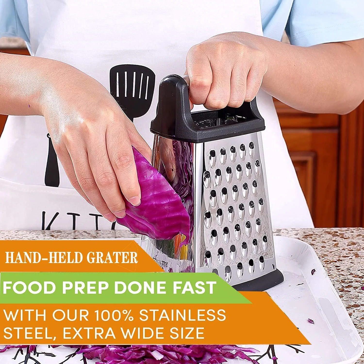 Тертка Квадратна з нержавіючої сталі для овочів, фото №5