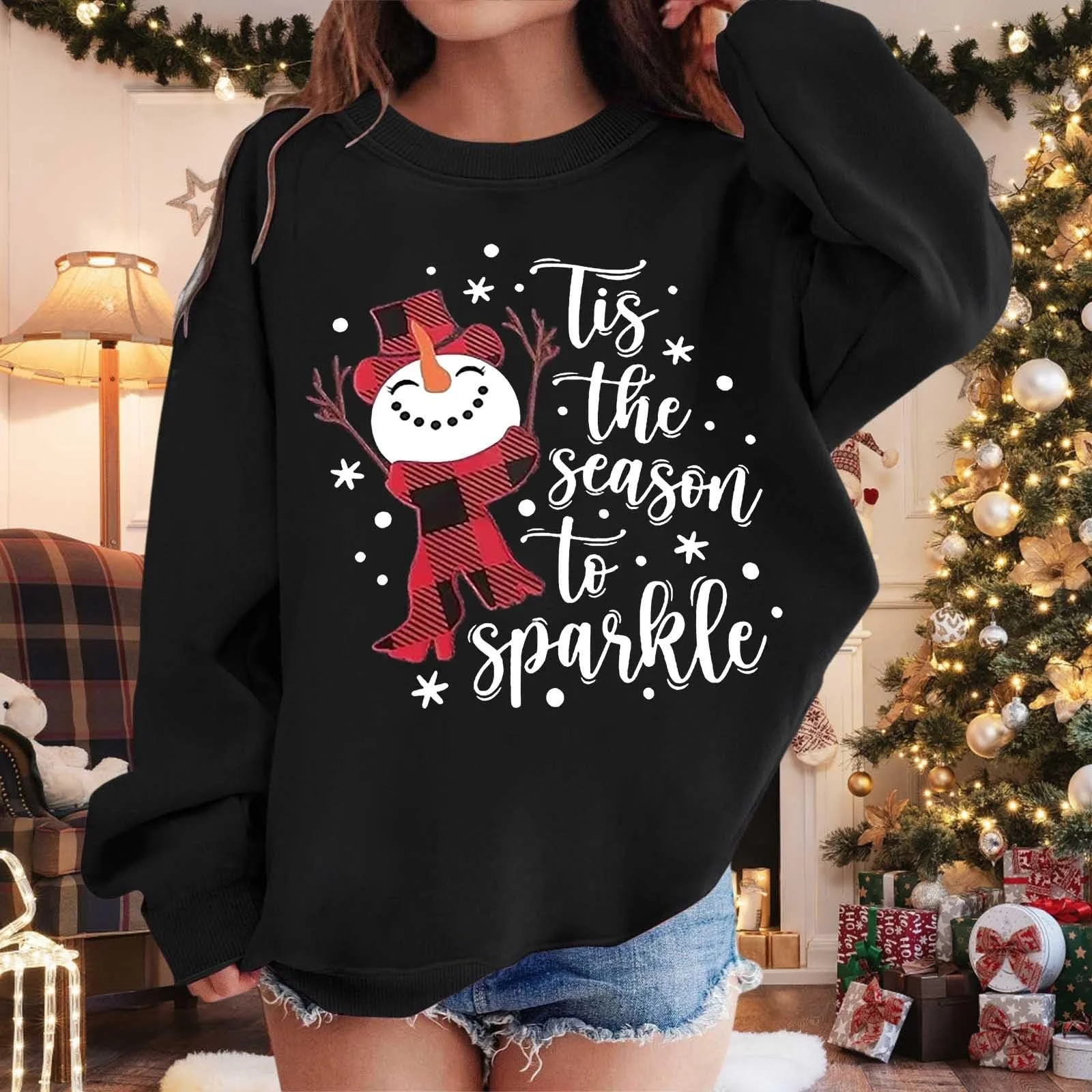 Пуловер для девочек с графическим принтом, круглый вырез, длинные рукава, милый пуловер с широкими плечами, размер 164, фото №3