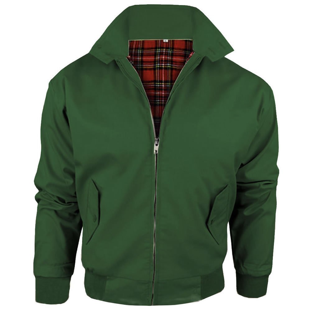 Куртка Харрингтон мужская Army And Workwear с клетчатой подкладкой и молнией - Классическая куртка-бомбер - Сделано в Великобритании, фото №1