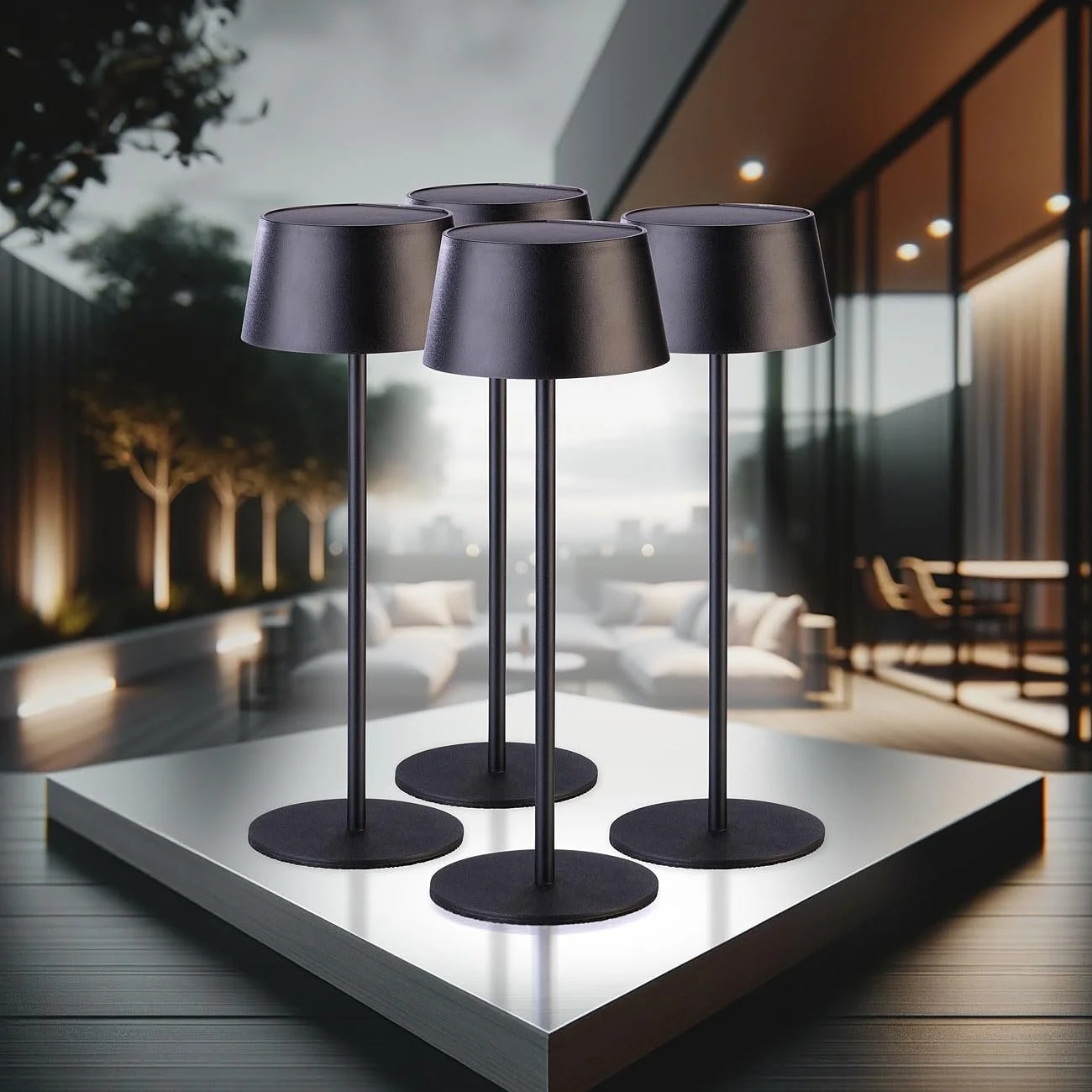 Настольная лампа Lunartec уличная солнечная набор 4 шт LED 150 лм 1200 mAh диммируемая, фото №1