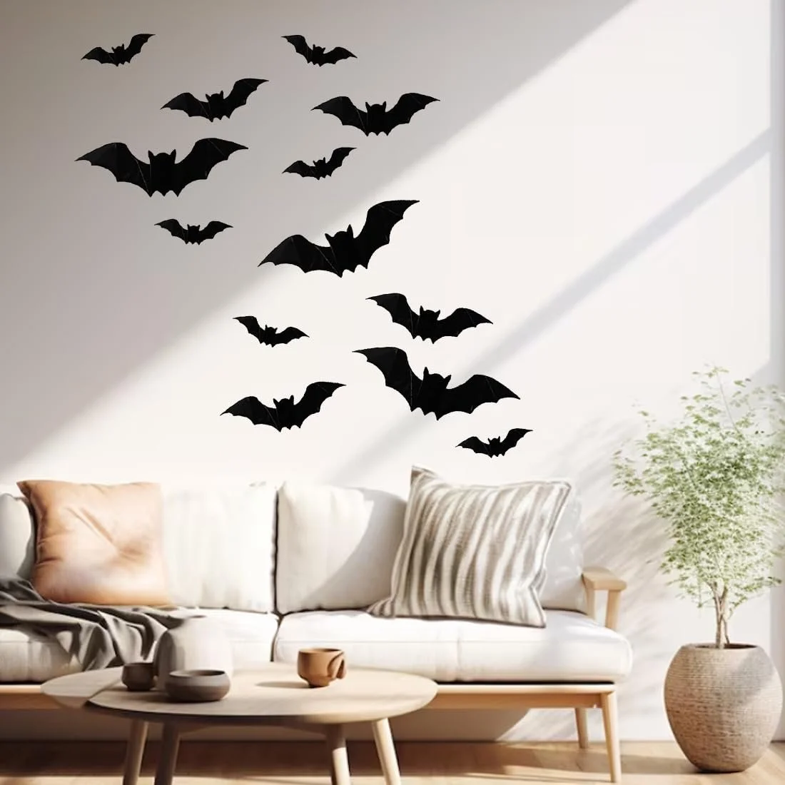 Набір 3D наклейок на стіну Halloween Decorative Bat 32 шт. Black, фото №6