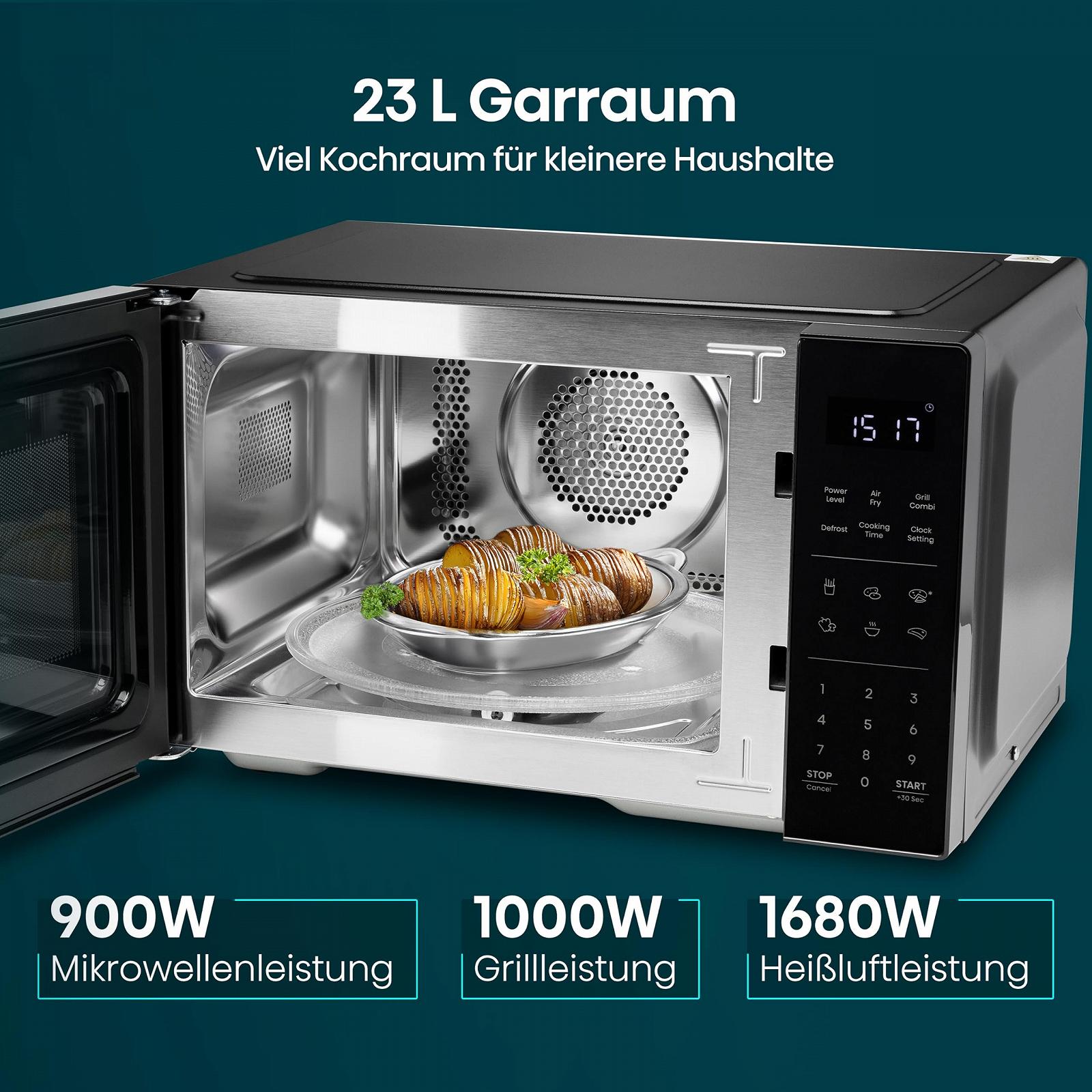 Микроволновая печь Hisense H23MOBS5HC 23 л 900 Вт AirFry 4 в 1 Super Combination Функция памяти Многоэтапное приготовление Автоматические программы 10 уровней мощности Быстрый старт Функция разморозки Блокировка от детей Черная, фото №4 Микроволновая печь Hisense H23MOBS5HC 23 л 900 Вт AirFry 4 в 1 Super Combination Функция памяти Многоэтапное приготовление Автоматические программы 10 уровней мощности Быстрый старт Функция разморозки Блокировка от детей Черная, фото №4