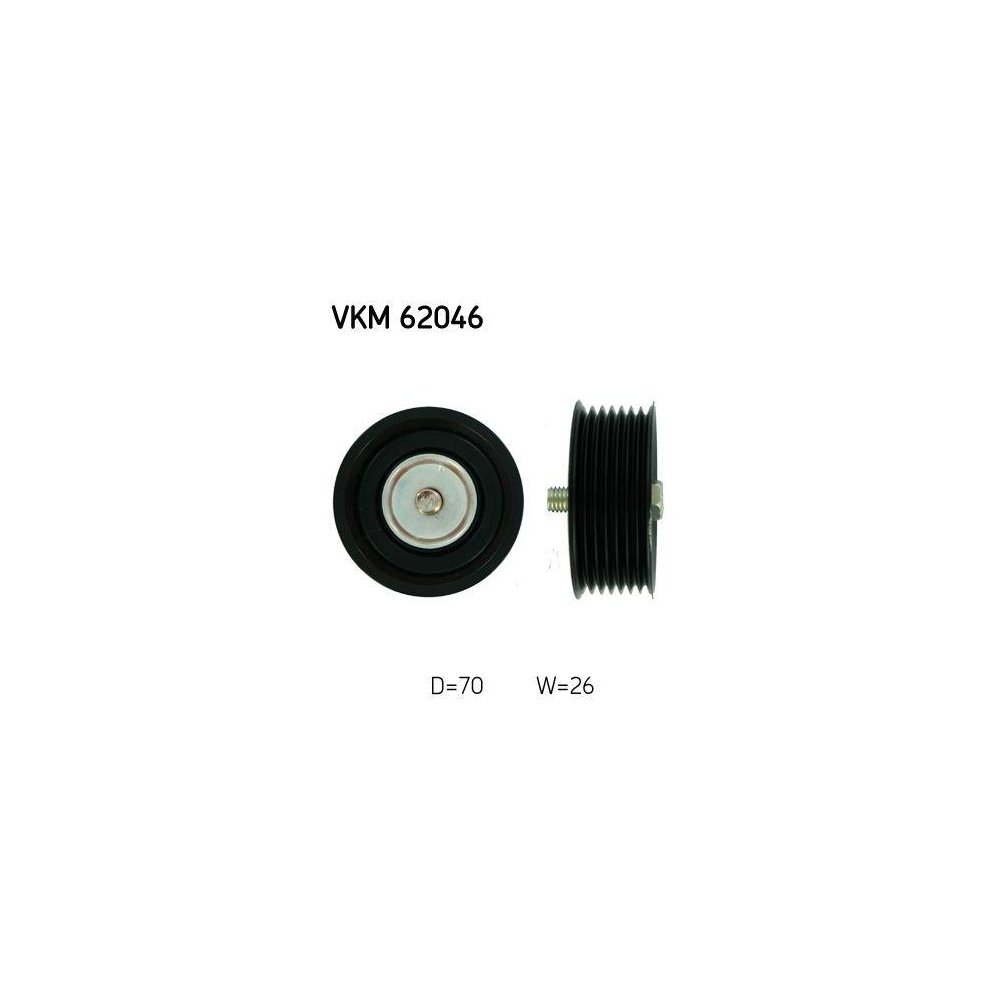 Ролик обводной/направляющий поликлинового ремня SKF VKM 62046 для NISSAN средний верхний, фото №1