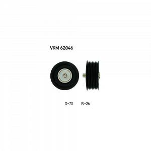 Ролик обводной/направляющий поликлинового ремня SKF VKM 62046 для NISSAN средний верхний - Фото 1