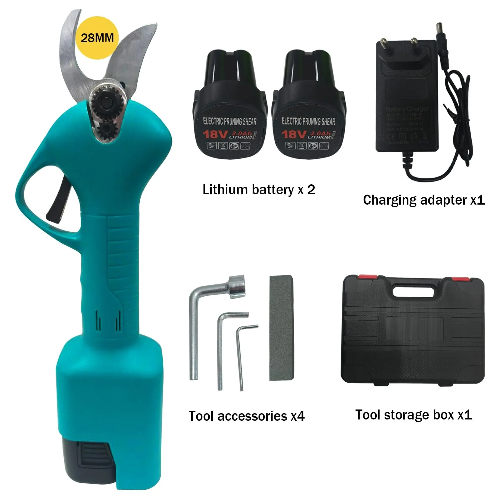 Секатор акумуляторний Professional Electric Garden Shears 28 мм 2 x 2000 mAh, фото №9