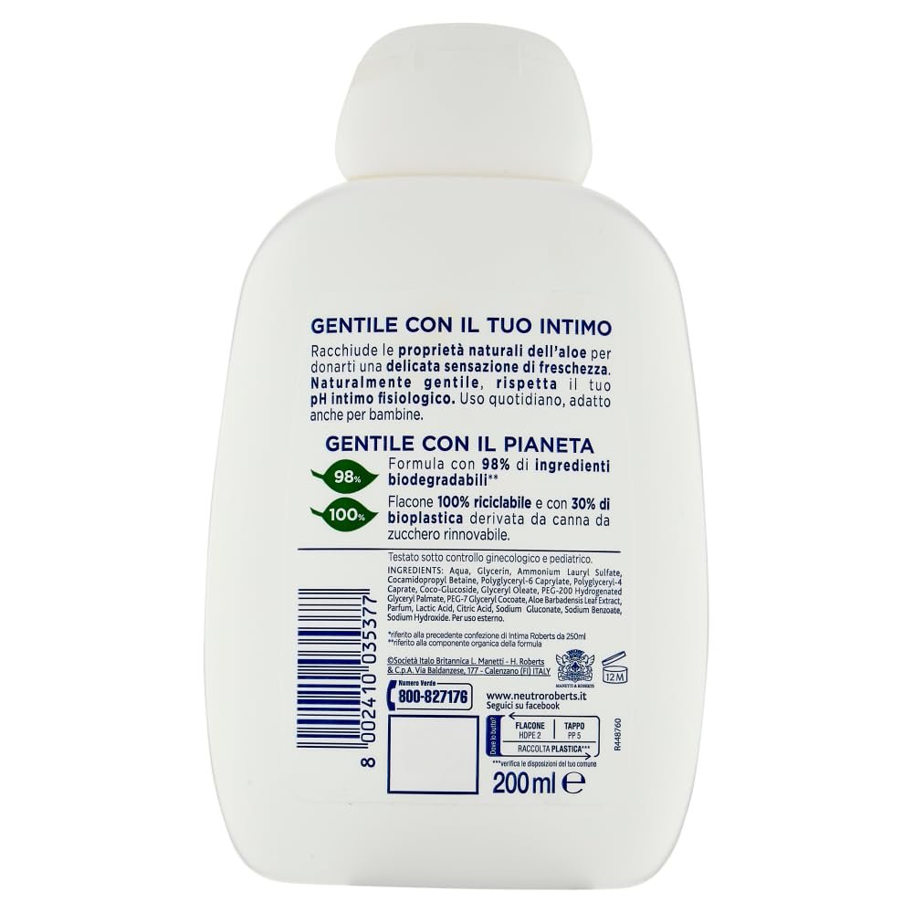 Засіб для інтимної гігієни Neutro Roberts Fresh Aloe Vera 200 мл, фото №1