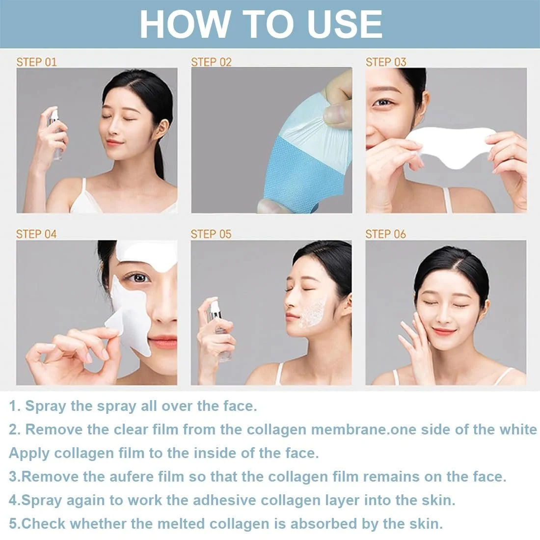 Набір масок від зморшок 24 шт Nano Mask, розчинні у воді патчі для обличчя, абрикосові подушечки, фото №3