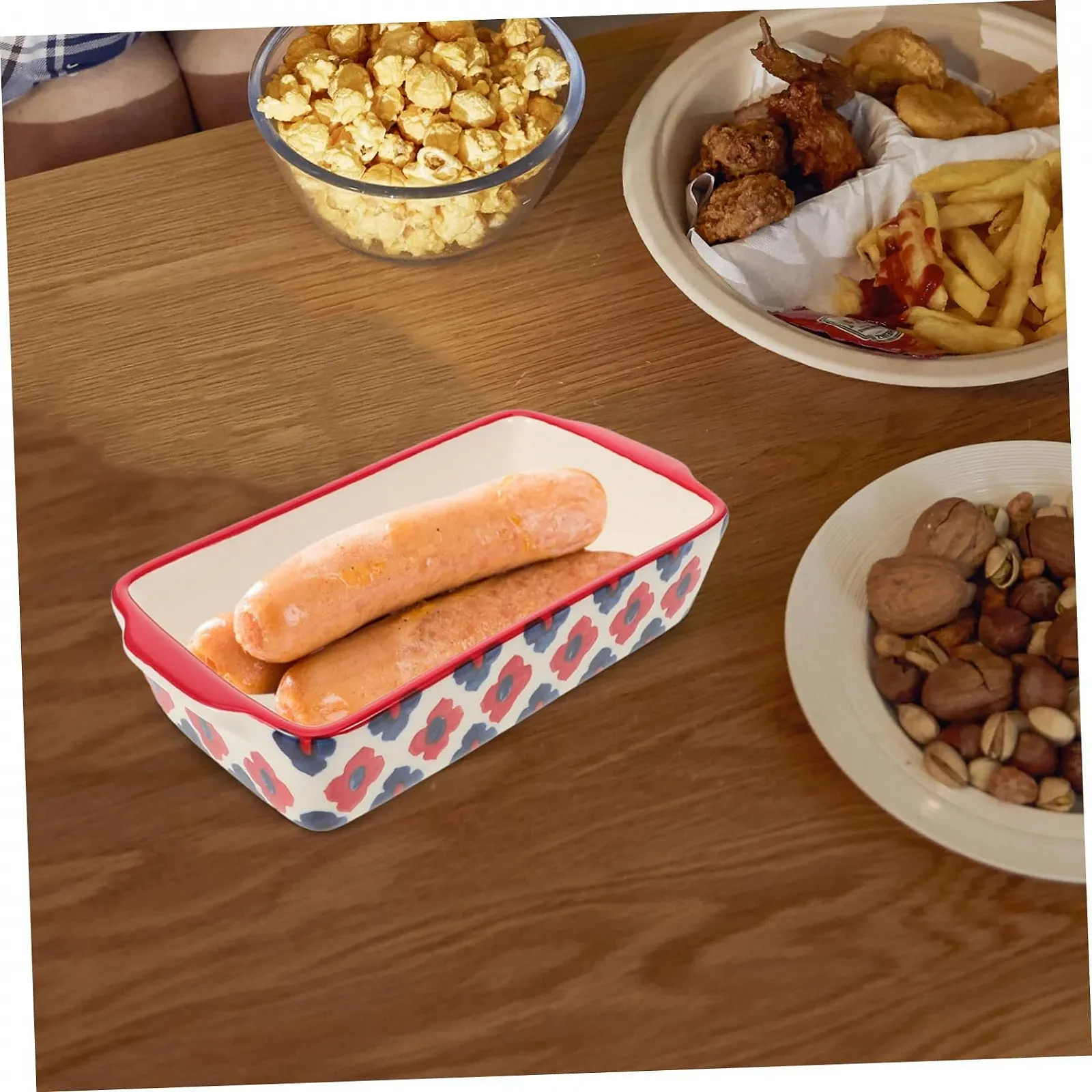 Форма для запекания Gatuida Керамическая Прямоугольная с двойными ручками Термостойкая, фото №4