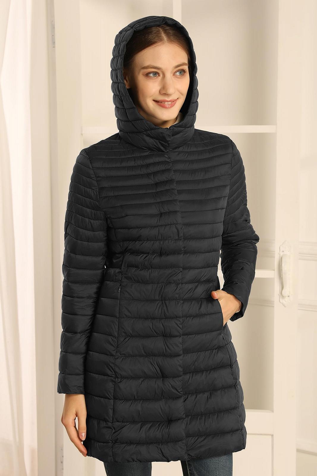 Куртка Giolshon стьобана, легка, утеплена для жінок з бавовняним наповнювачем, приталеного крою, фото №2