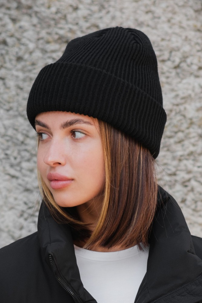 Подовжена трикотажна шапка біні докер Without dominic black, фото №5 Подовжена трикотажна шапка біні докер Without dominic black, фото №5