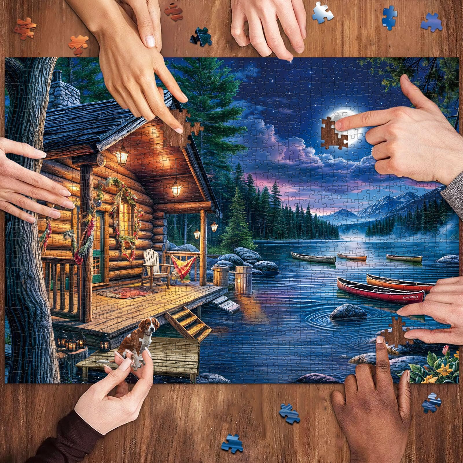 Пазл 1000 елементів Moonlight on the River 70 x 50 см, фото №4