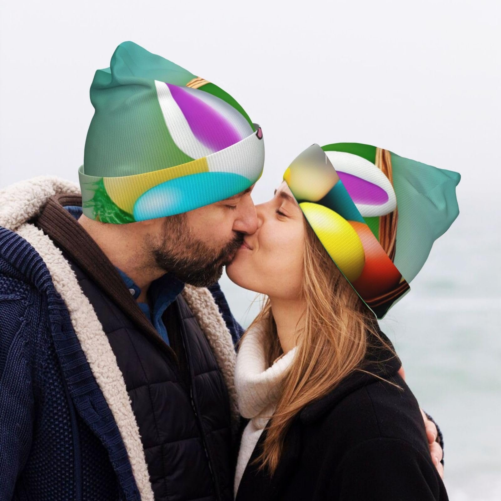 Вязаная шапка DngSer с принтом Пасхальной радости, теплая, фото №7