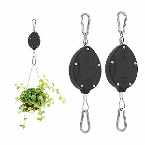 Підвіси для рослин висувні посилені 2 шт. з регульованими роликами нержавіюча сталь з карабінами - Фото 1